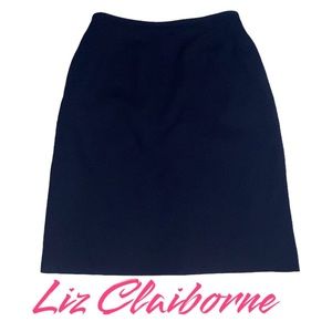 Liz Claiborne 100% Wool Navy Blue  Lined Pencil Skirt - Women’s 10P